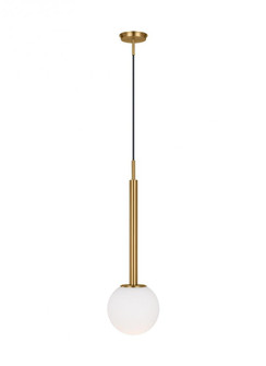 Nodes contemporary 1-light indoor dimmable large ceiling hanging pendant in burnished brass gold fin (7725|KP1141BBS)
