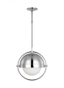 Bacall transitional 1-light indoor dimmable large ceiling hanging pendant in polished nickel silver (7725|TP1101PN)