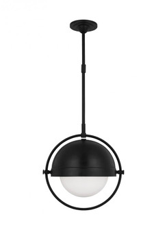 Bacall transitional 1-light indoor dimmable large ceiling hanging pendant in aged iron grey finish w (7725|TP1101AI)
