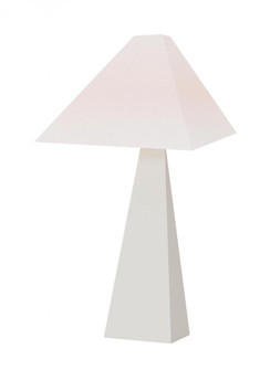 Herrero modern 1-light LED large table lamp in matte white finish with white linen fabric shade (7725|KT1371MWT1)