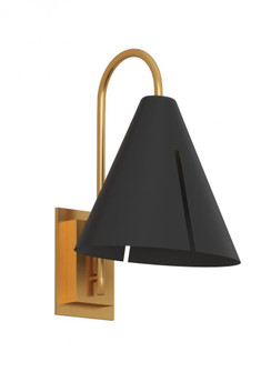 Cambre modern 1-light integrated LED indoor dimmable small task wall sconce in burnished brass gold (7725|KW1131MBKBBS-L1)