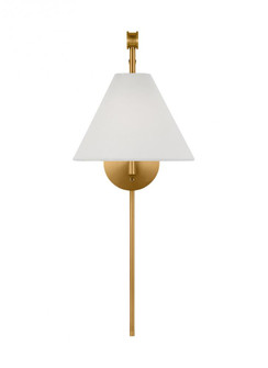 Remy transitional 1-light indoor dimmable medium wall sconce in burnished brass gold finish with whi (7725|AEW1021BBS)