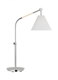 Remy transitional 1-light LED large indoor task table lamp in polished nickel silver finish with whi (7725|AET1041PN1)