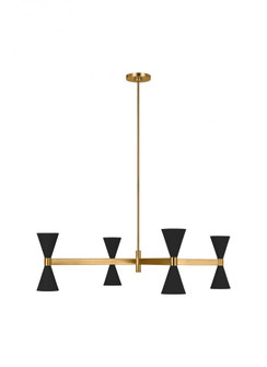 Albertine mid-century modern 8-light indoor dimmable large ceiling chandelier in midnight black fini (7725|AEC1088MBK)