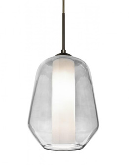 Besa Link Pendant for Multiport Canopy, Clear/Opal, Bronze Finish, 1x60W Medium Base (127|J-LINKCL-BR)