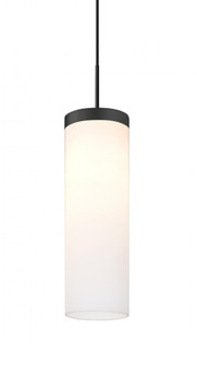 Besa Friz Cord Pendant for Multiport Canopy, Opal Glossy, Black Finish, 1x9W LED (127|J-FRIZOG-LED-BK)