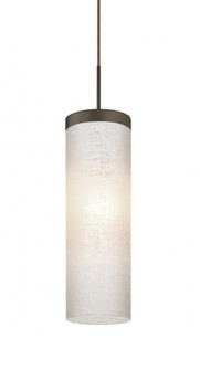 Besa Friz Cord Pendant for Multiport Canopy, White Linen, Bronze Finish, 1x75W Medium Base (127|J-FRIZLN-BR)