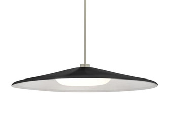 Besa Swan Stem Pendant, Black/Opal, Satin Nickel Finish, 1x23W LED (127|1TT-SWANBK-LED-SN)