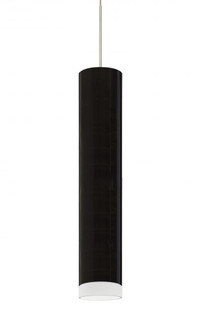 Besa Cafe 12 Cord Pendant, Black/Frost, Satin Nickel Finish, 1x50W MAX GY6.35 Base (127|1XC-CAFE12BF-SN)