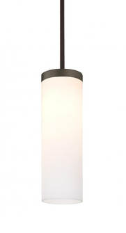 Besa Friz Stem Pendant, Opal Glossy, Bronze Finish, 1x9W LED (127|1TT-FRIZOG-LED-BR)