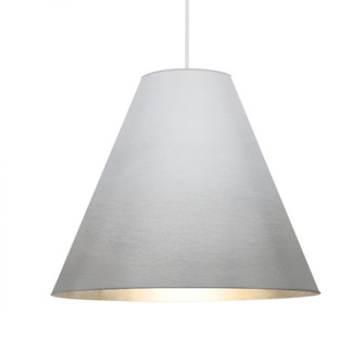 Besa Dylan Stem Pendant, Silver, White Finish, 1x30W LED (127|1TT-DYLANSL-LED-WH)