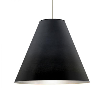 Besa Dylan Stem Pendant, Black, Satin Nickel Finish, 1x30W LED (127|1TT-DYLANBK-LED-SN)
