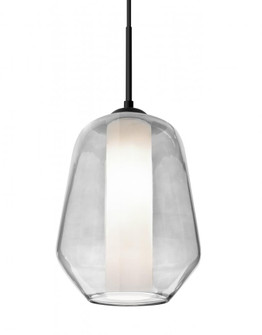 Besa Link Pendant, Clear/Opal, Black Finish, 1x60W Medium Base (127|1JT-LINKCL-BK)