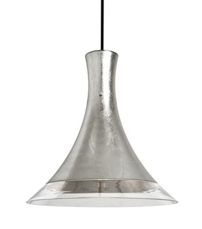Besa, Rio Cord Pendant for Multiport Canopy, Silver Foil/Clear, Black Finish, 1x60W Medium Base (127|J-RIOSF-BK)