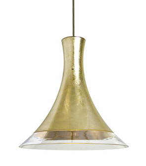 Besa, Rio Cord Pendant for Multiport Canopy, Gold Foil/Clear, Bronze Finish, 1x60W Medium Base (127|J-RIOGF-BR)