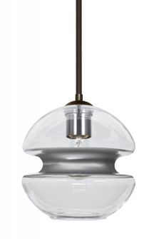 Besa, Hula 8 Stem Pendant, Clear/Silver, Bronze Finish, 1x60W Medium base (127|1TT-HULA8SL-BR)