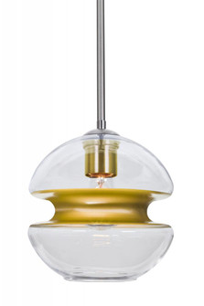 Besa, Hula 8 Stem Pendant, Clear/Gold, Satin Nickel Finish, 1x60W Medium base (127|1TT-HULA8GD-SN)