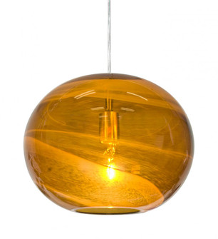 Besa, Geno Cord Pendant, Vapor Amber, Satin Nickel Finish, 1x60W Medium Base (127|1JT-GENOAM-SN)