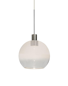 Besa, Newton 6 Cord Pendant for Multiport Canopy, Milky White/Clear, Satin Nickel Finish, 1x3W LED (127|X-NEWTON6WC-LED-SN)