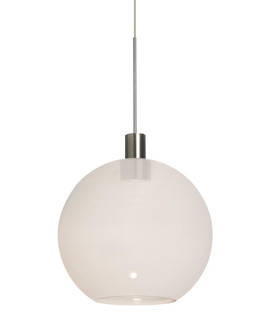 Besa, Newton 8 Cord Pendant for Multiport Canopy, Milky White, Satin Nickel Finish, 1x3W LED (127|X-NEWTON8MW-LED-SN)