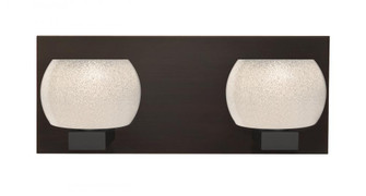 Besa, Keno Vanity, White Sand, Bronze Finish, 2x3W LED (127|2WF-KENOWH-LED-BR)