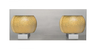 Besa, Keno Vanity, Gold Sand, Satin Nickel Finish, 2x3W LED (127|2WF-KENOGD-LED-SN)