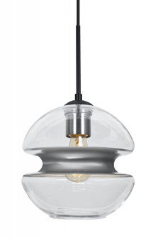 Besa, Hula 8 Cord Pendant for Mulitport Canopy, Clear/Silver, Black Finish, 1x8W LED Filament (127|J-HULA8SL-EDIL-BK)