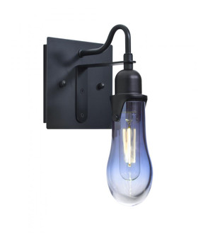 Besa Wish Wall, Blue/Clear, Black, 1x8W LED Filament (127|1WG-WISHBL-EDIL-BK)