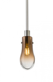 Besa, Wish Stem Pendant, Amber/Clear, Satin Nickel Finish, 1x40W E12 Base (127|1TT-WISHAM-SN)