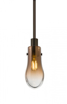 Besa, Wish Stem Pendant, Amber/Clear, Bronze Finish, 1x40W E12 Base (127|1TT-WISHAM-BR)