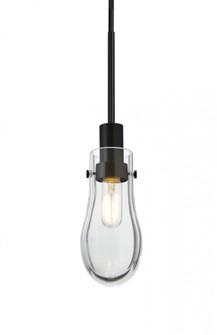 Besa, Wish Cord Pendant, Clear, Black Finish, 1x4W LED Filament (127|1JT-WISHCL-EDIL-BK)