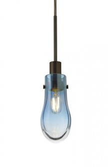 Besa, Wish Cord Pendant, Blue/Clear, Bronze Finish, 1x40W E12 Base (127|1JT-WISHBL-BR)