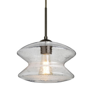 Besa, Zen Cord Pendant, Clear Bubble, Bronze Finish, 1x8W LED Filament (127|1JT-ZENCL-EDIL-BR)