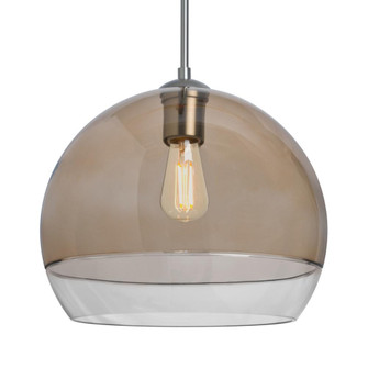 Besa, Ally 12 Cord Pendant, Smoke/Clear, Satin Nickel Finish, 1x5W LED Filament (127|1JC-ALLY12SM-EDIL-SN)