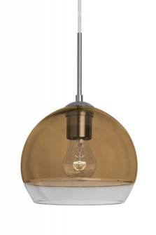 Besa, Ally 8 Cord Pendant For Multiport Canopy, Amber/Clear, Satin Nickel Finish, 1x60W Medium Base (127|J-ALLY8AM-SN)