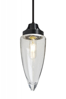 Besa, Sulu Cord Pendant, Clear Bubble, Black Finish, 1x8W LED Filament (127|1JC-SULUCL-EDIL-BK)