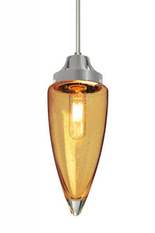 Besa, Sulu Cord Pendant, Amber Bubble, Satin Nickel Finish, 1x8W LED Filament (127|1JC-SULUAM-EDIL-SN)