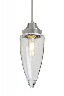 Besa, Sulu Cord Pendant, Clear Bubble, Satin Nickel Finish, 1x8W LED Filament (127|1JT-SULUCL-EDIL-SN)