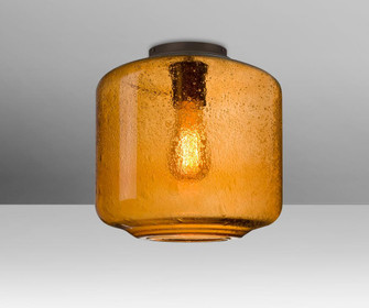 Besa Niles 10 Ceiling, Amber Bubble, Bronze Finish, 1x4W LED Filament (127|NILES10AMC-EDIL-BR)