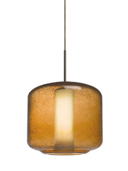 Besa Niles 10 Pendant For Multiport Canopy, Amber Bubble/Opal, Bronze Finish, 1x60W M (127|J-NILES10AO-BR)