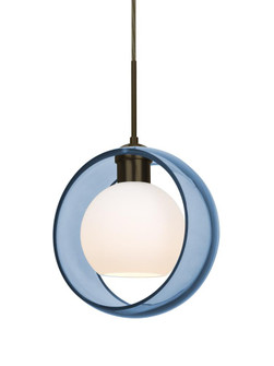Besa Mana Pendant For Multiport Canopy, Blue/Opal, Bronze Finish, 1x9W LED (127|J-MANABL-LED-BR)