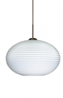 Besa Pendant For Multiport Canopy Pape 12 LED-Bronze Opal Ribbed 1x9W LED (127|J-491307-LED-BR)