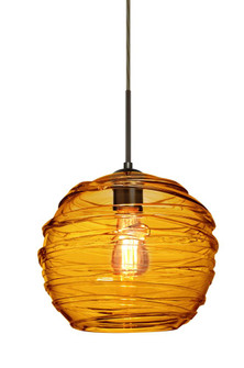 Besa Wave 10 Pendant For Multiport Canopy Bronze Amber 1x8W LED Filament (127|J-462782-EDIL-BR)