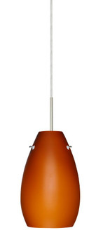 Besa Pera 9 LED Pendant For Multiport Canopy Amber Matte Satin Nickel 1x9W LED (127|J-412680-LED-SN)