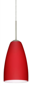 Besa Riva 9 Pendant For Multiport Canopy Satin Nickel Ruby Matte 1x75W Medium Base (127|J-1511RM-SN)