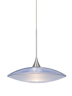 Besa Pendant Spazio Satin Nickel Blue/Frost 1x50W MAX GY6.35 Base (127|1XC-6294BL-SN)