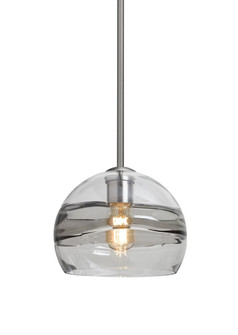 Besa Spirit 8 Pendant, Smoke/Clear, Satin Nickel Finish, 1x8W LED Filament (127|1TT-SPIR8SC-EDIL-SN)