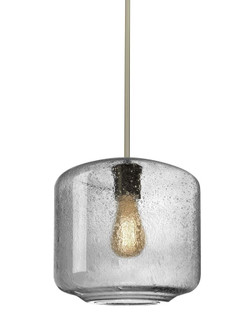 Besa Niles 10 Pendant, Clear Bubble, Satin Nickel Finish, 1x4W LED Filament (127|1TT-NILES10CL-EDIL-SN)