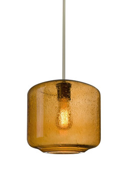 Besa Niles 10 Pendant, Amber Bubble, Satin Nickel Finish, 1x4W LED Filament (127|1TT-NILES10AM-EDIL-SN)