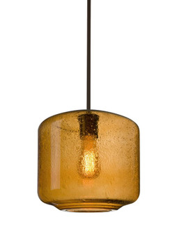 Besa Niles 10 Pendant, Amber Bubble, Bronze Finish, 1x4W LED Filament (127|1TT-NILES10AM-EDIL-BR)